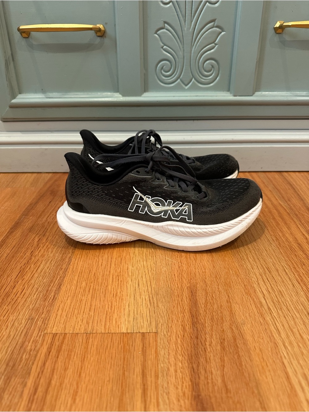 Hoka Women's Black and White Road Running Shoes
